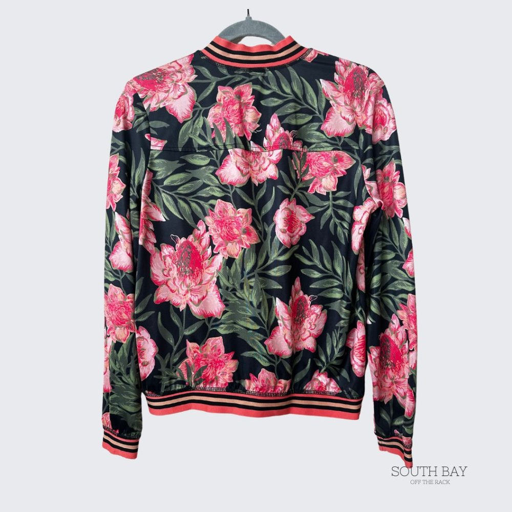 Beyond Yoga True Stripes Floral Bomber Jacket